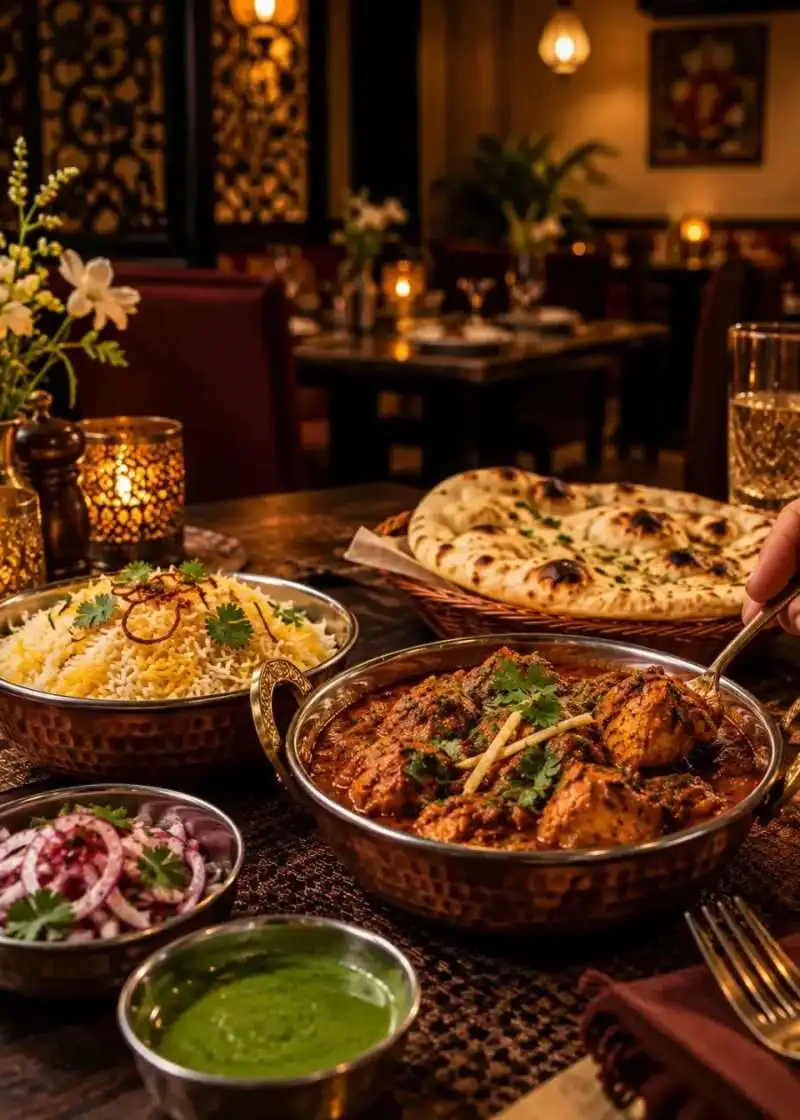 A dining table at The Caledonian Spice, Caledonian Road, Islington